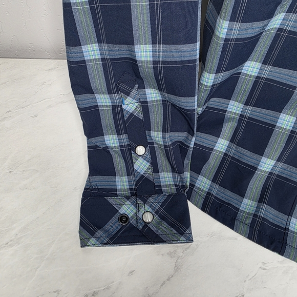 NEW Stio Eddy Long Sleeve Mountain Shadow Blue Plaid Button Up Shirt Size Small - Picture 10 of 10